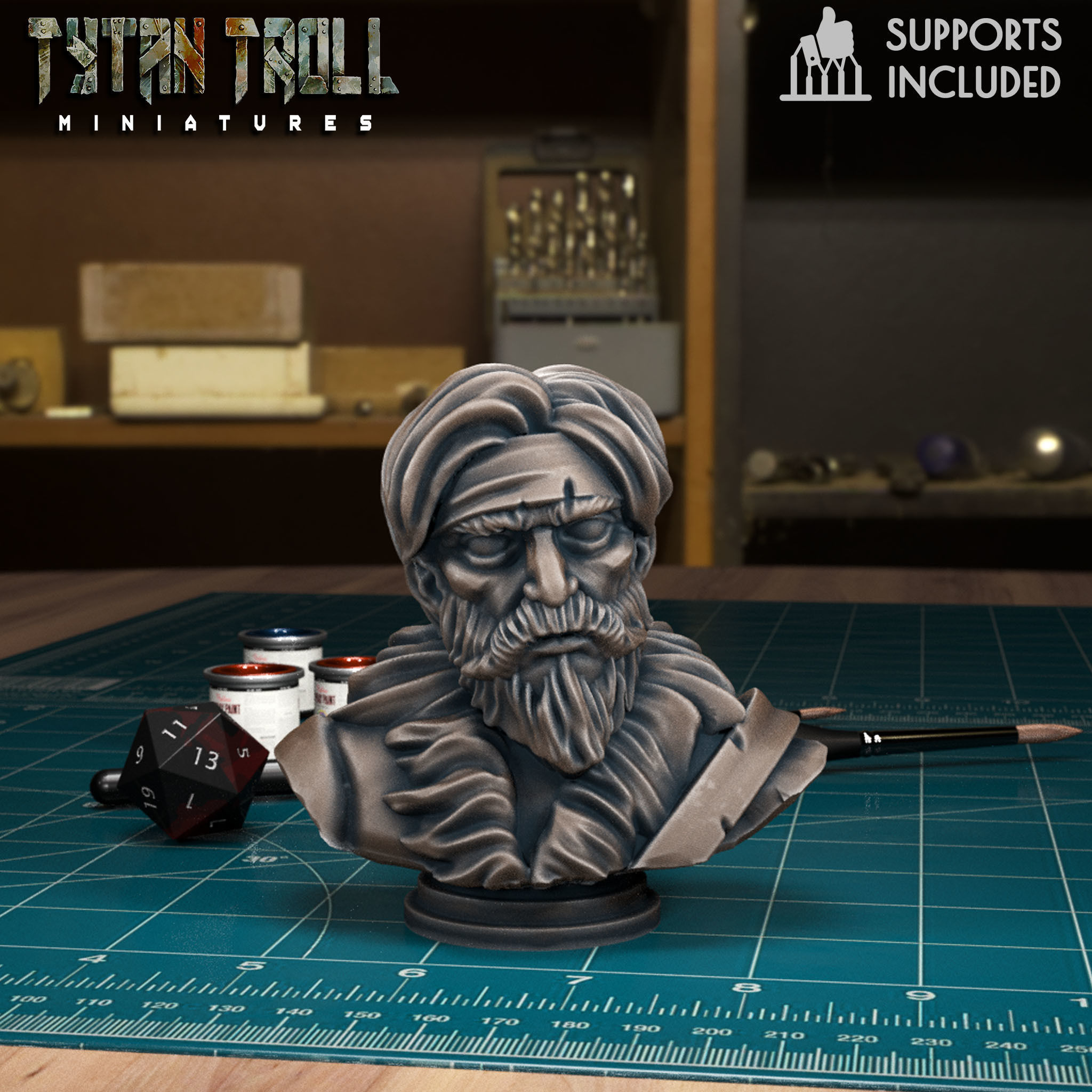 Curse of Strahd - Yevgeni Mini bust combo - Pre-Supported 3D print model_1