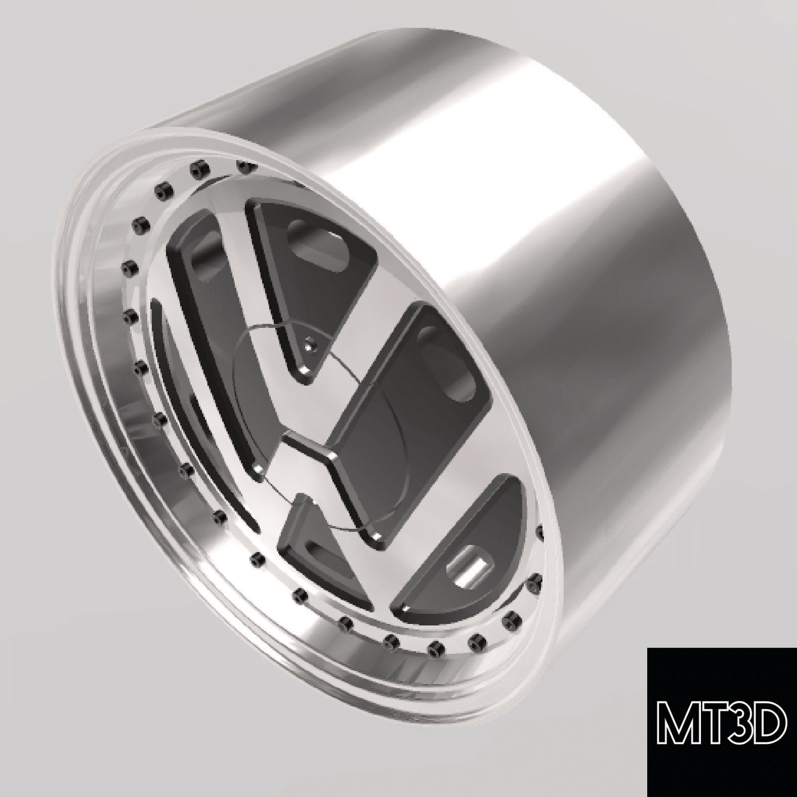 VOLKSWAGEN VW LOGO WHEELS WITH STRETCHED TIRES IN 2 SIZES 3D print model_7