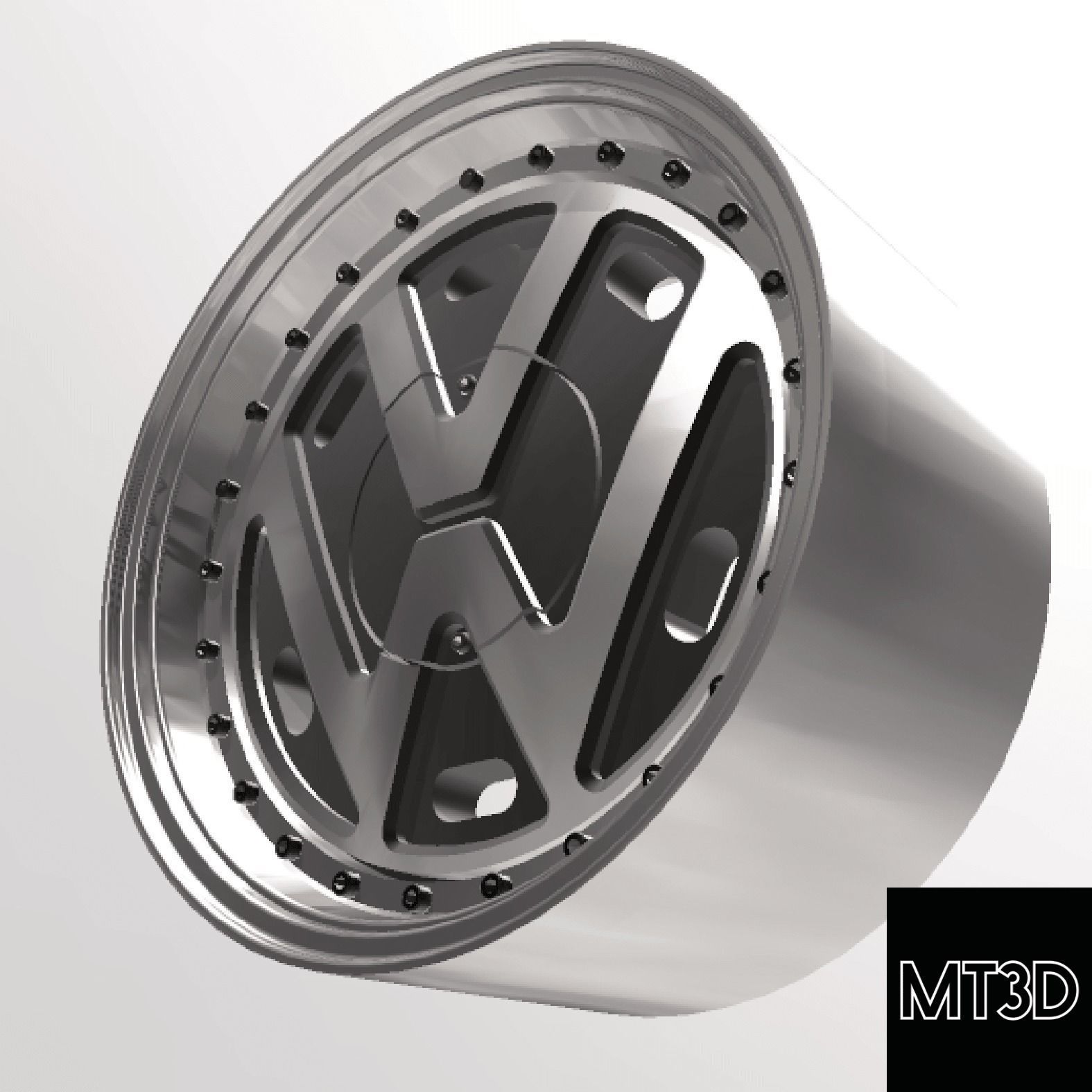 VOLKSWAGEN VW LOGO WHEELS WITH STRETCHED TIRES IN 2 SIZES 3D print model_8