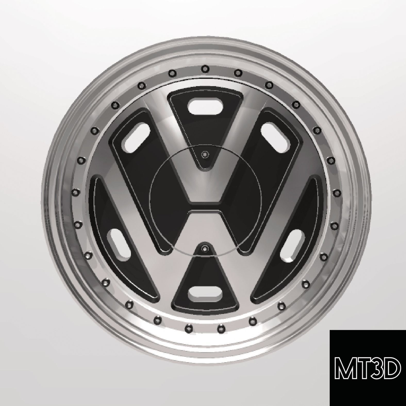 VOLKSWAGEN VW LOGO WHEELS WITH STRETCHED TIRES IN 2 SIZES 3D print model_10