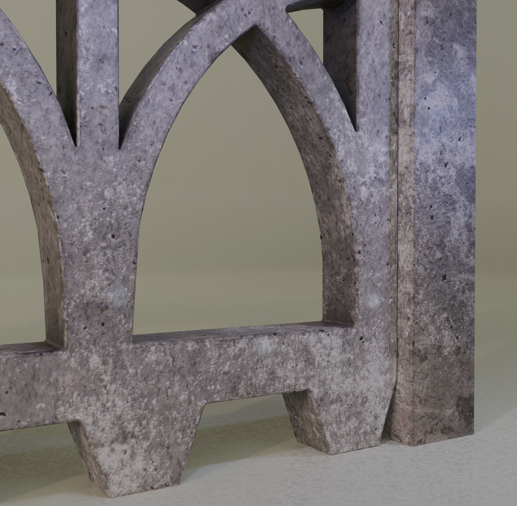 Old  concrete Fences pack Low-poly 3D model_23