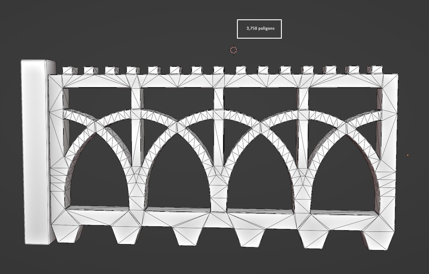 Old  concrete Fences pack Low-poly 3D model_18