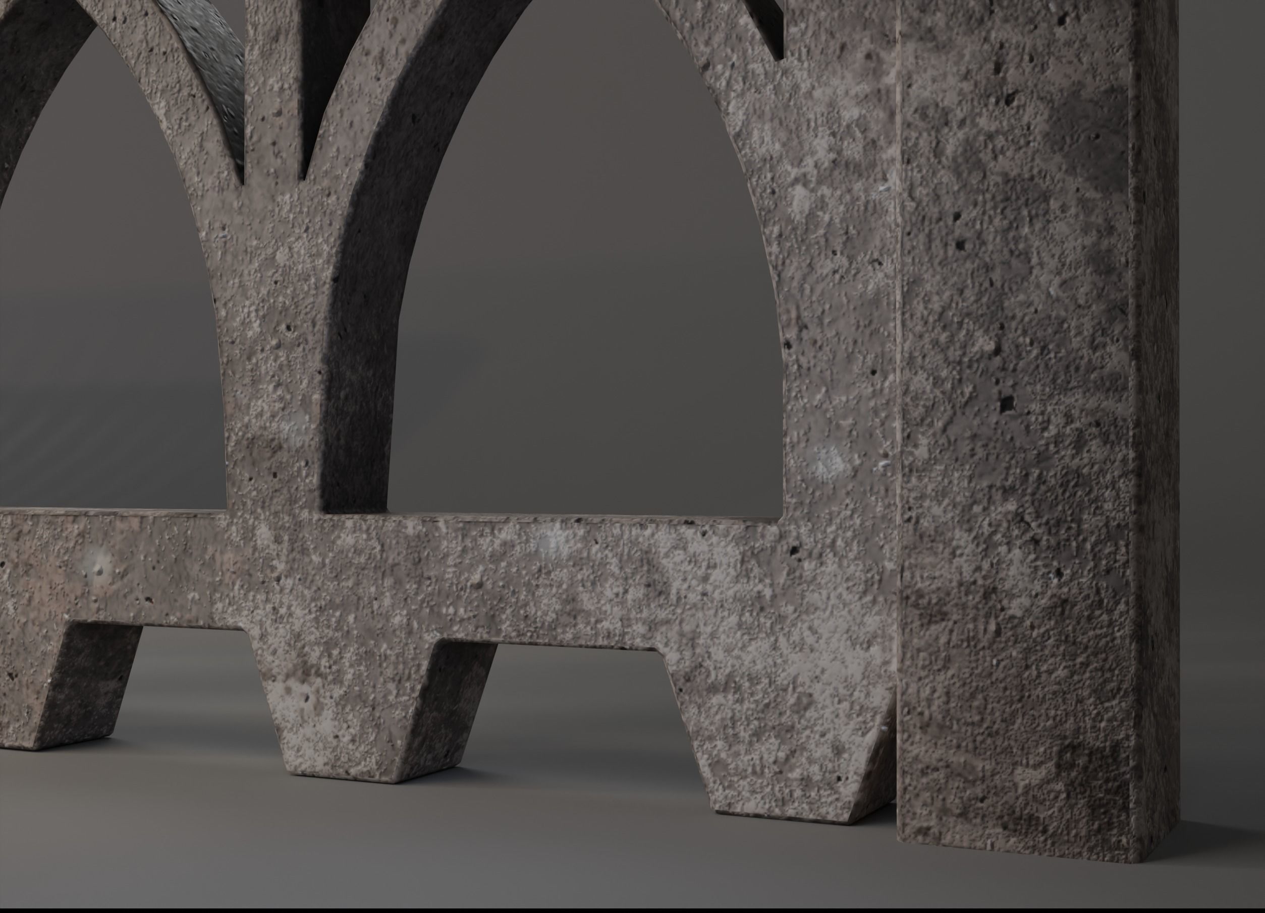 Old  concrete Fences pack Low-poly 3D model_12