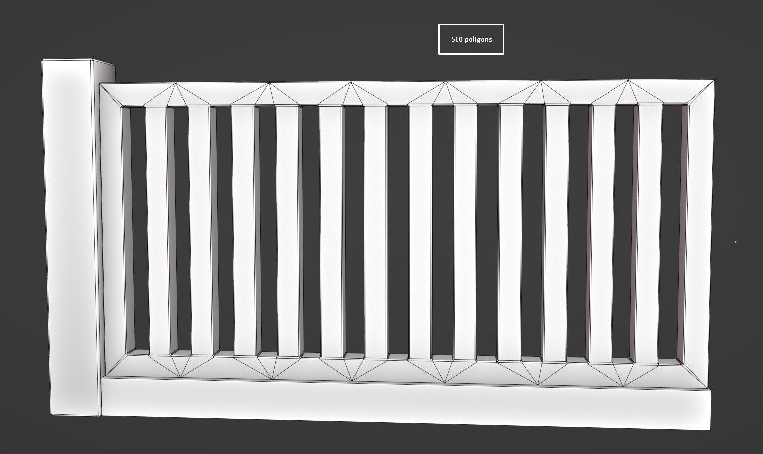 Old  concrete Fences pack Low-poly 3D model_20