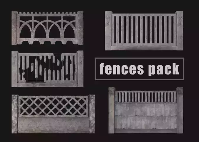 Old  concrete Fences pack