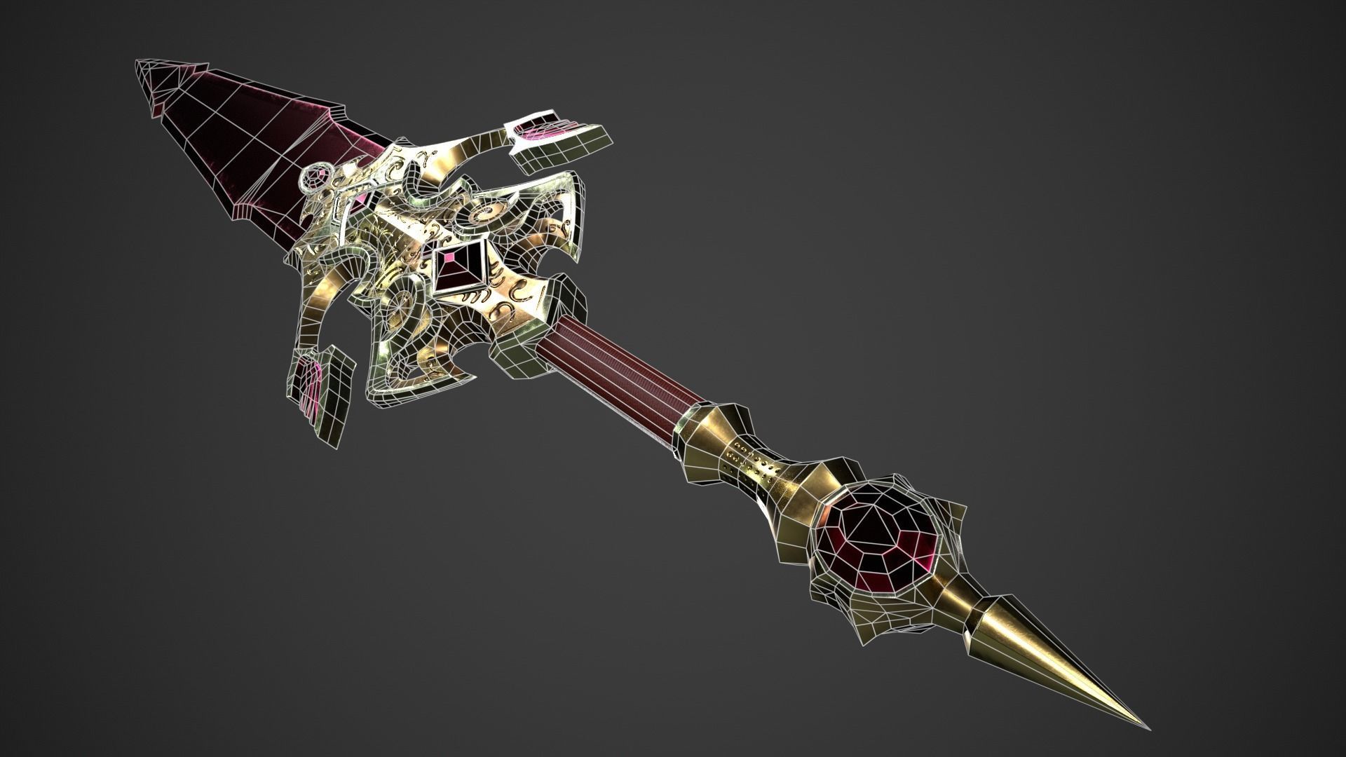 Fantasy Dagger Low-poly 3D model_13