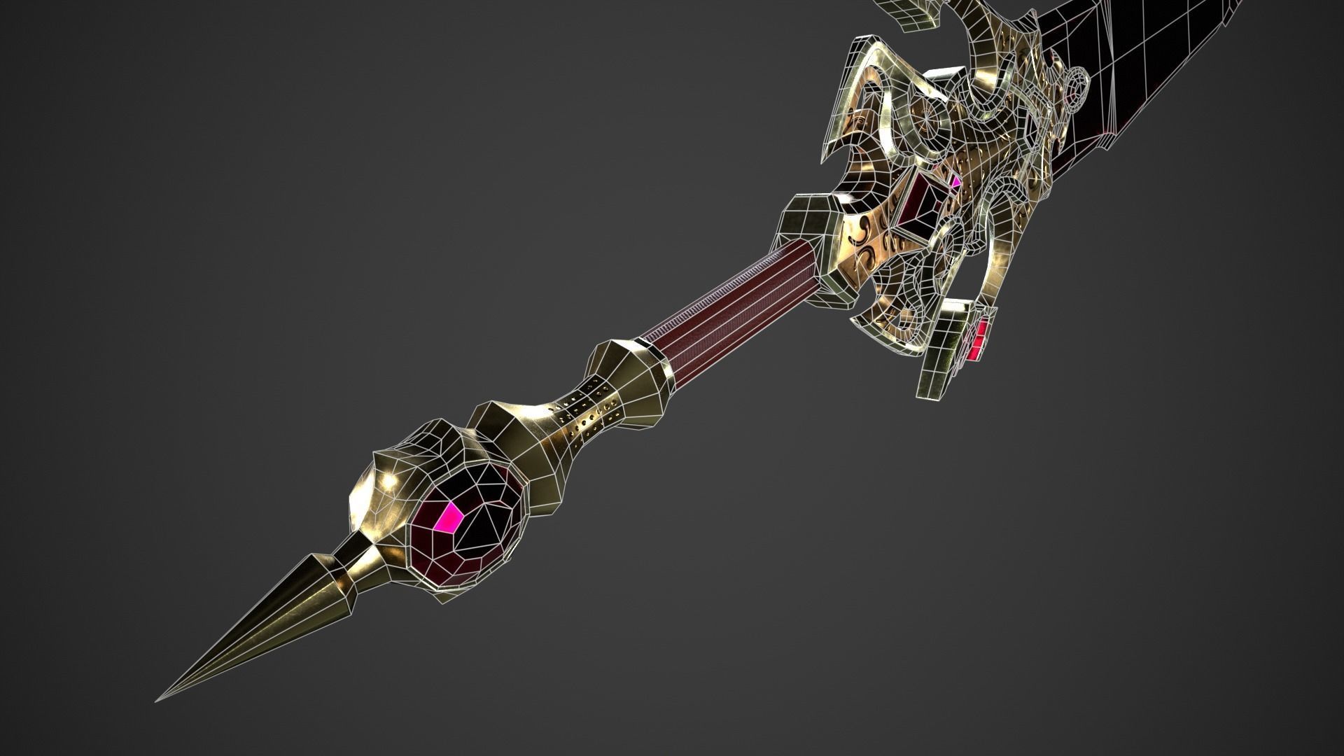 Fantasy Dagger Low-poly 3D model_14