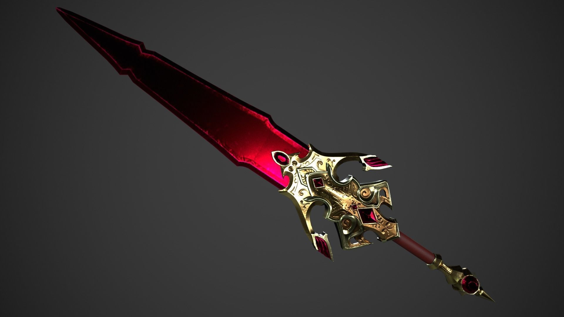 Fantasy Dagger Low-poly 3D model_5