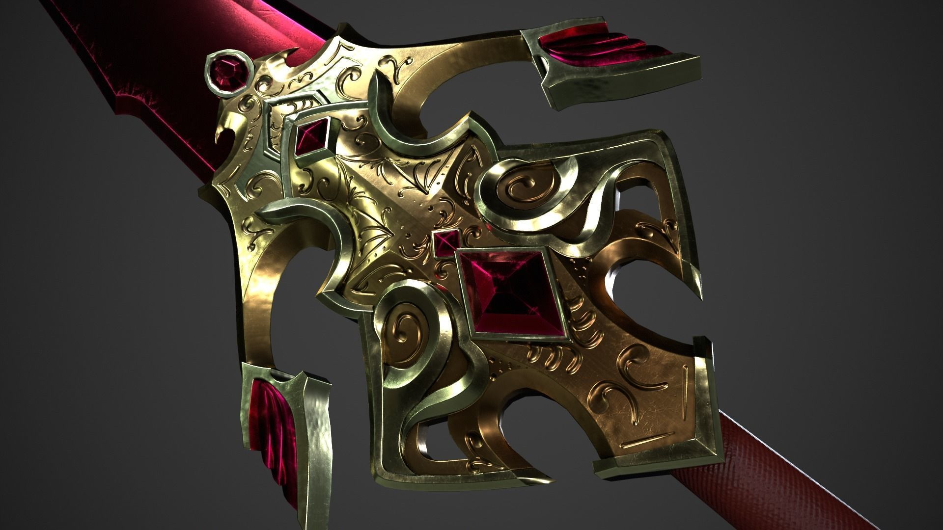 Fantasy Dagger Low-poly 3D model_10