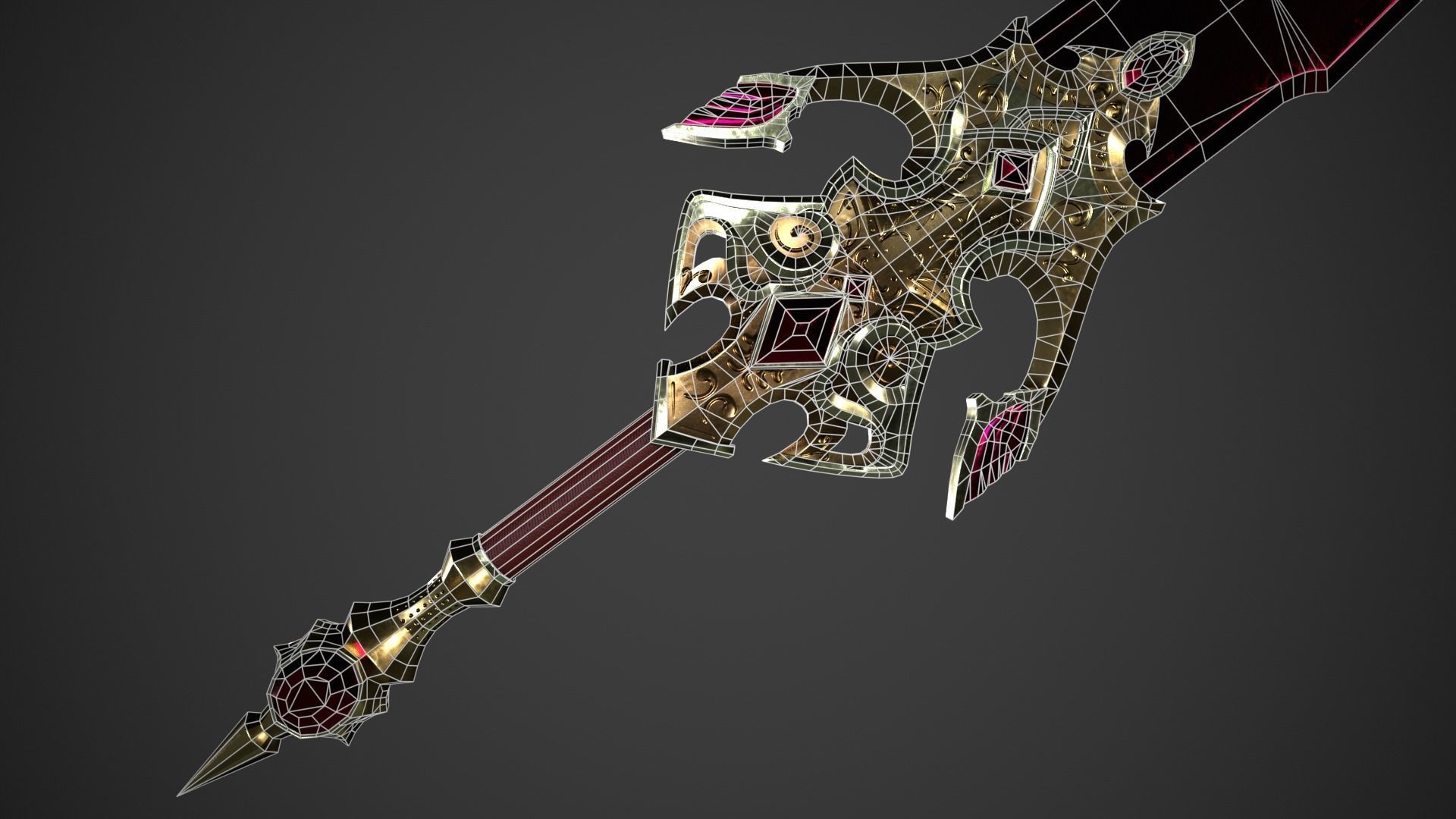 Fantasy Dagger Low-poly 3D model_15