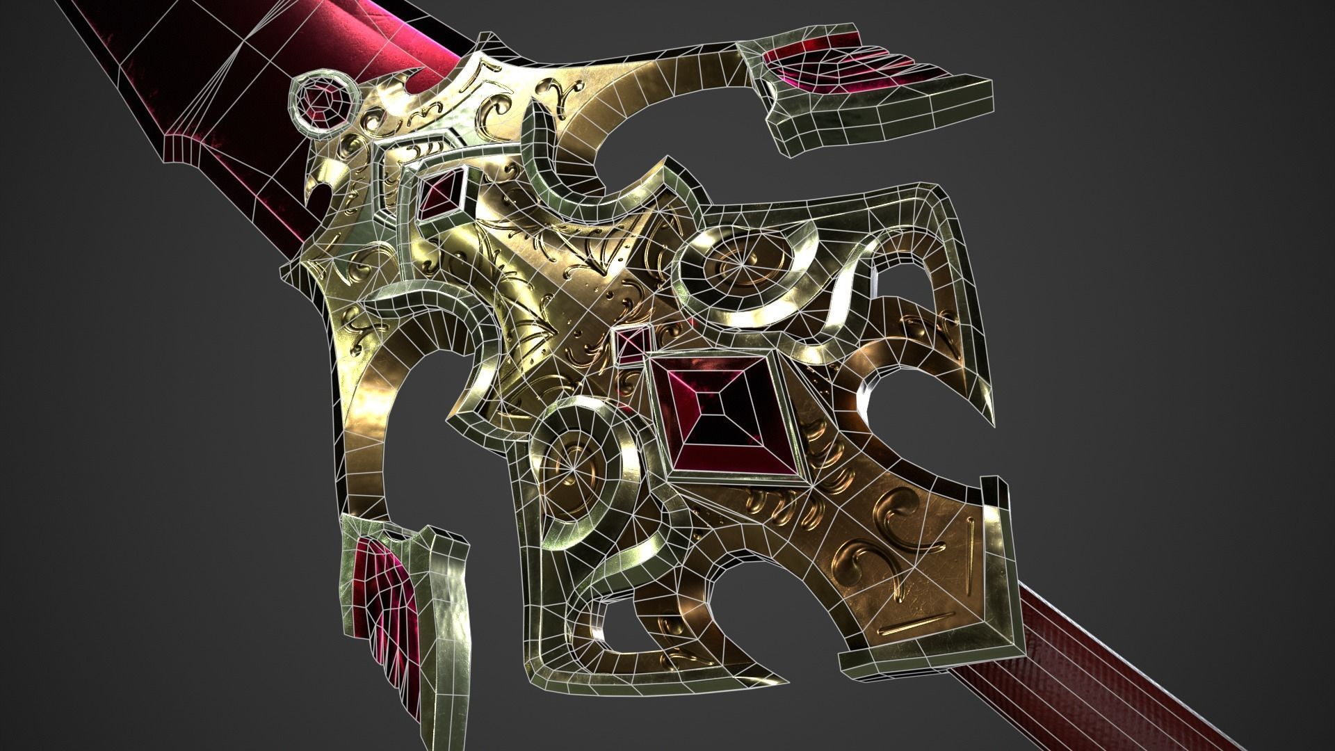 Fantasy Dagger Low-poly 3D model_17