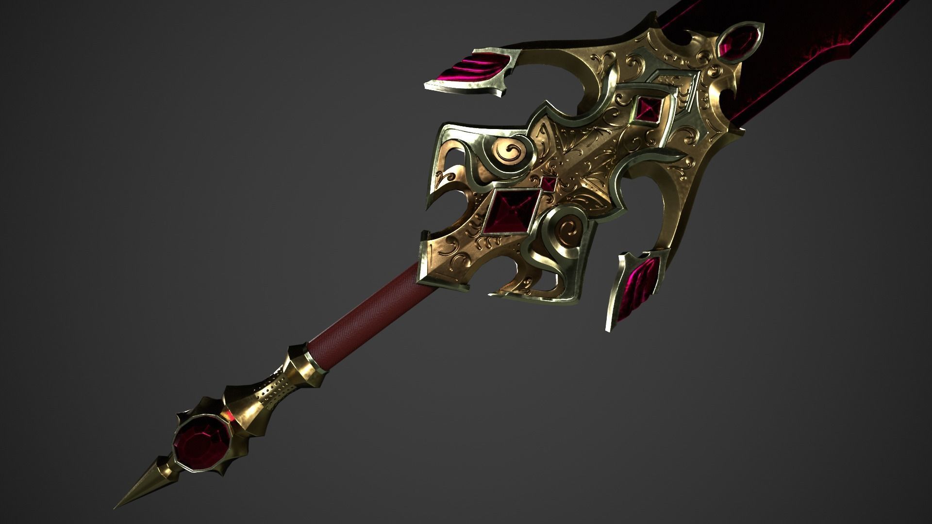 Fantasy Dagger Low-poly 3D model_8