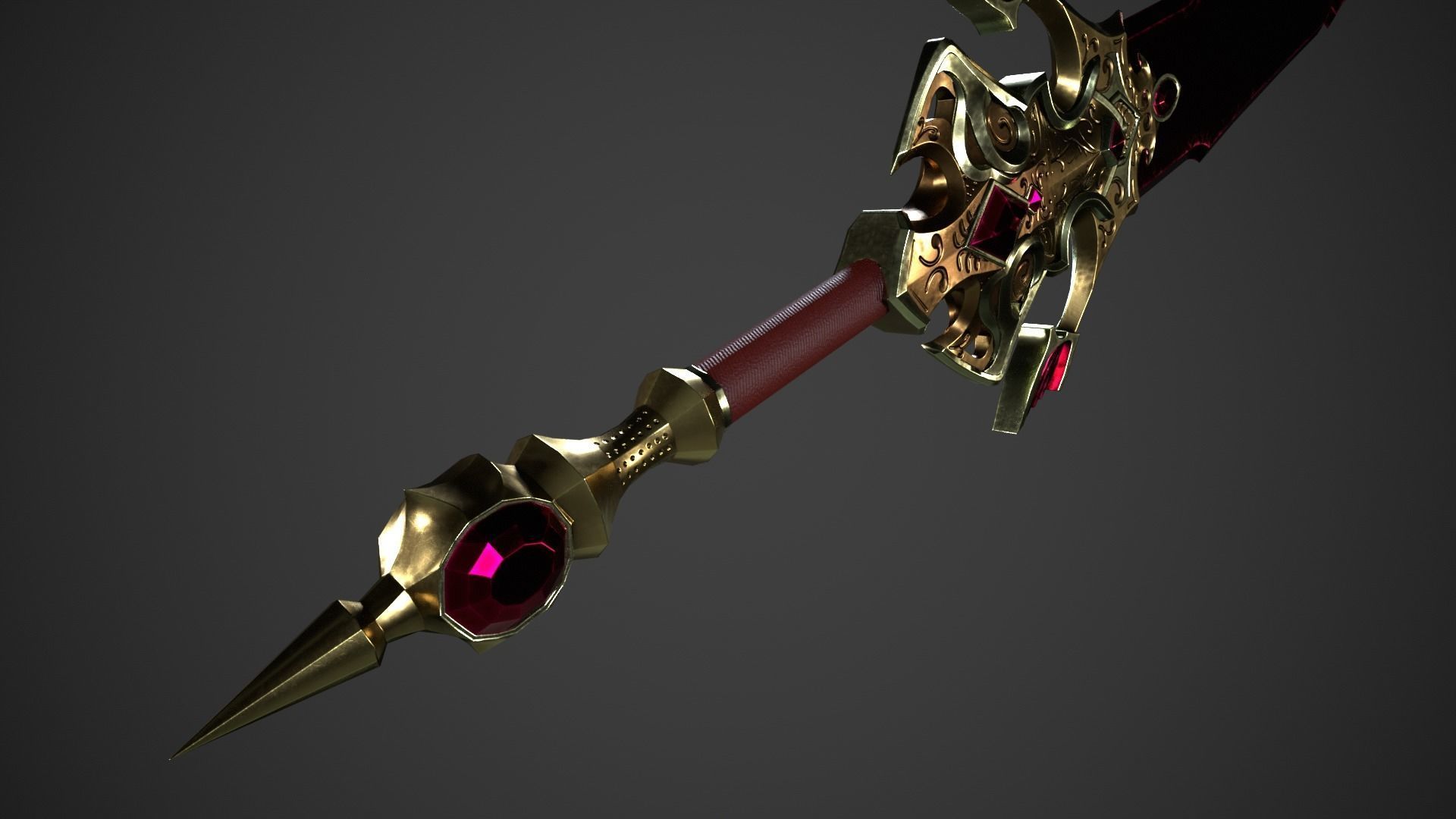 Fantasy Dagger Low-poly 3D model_7