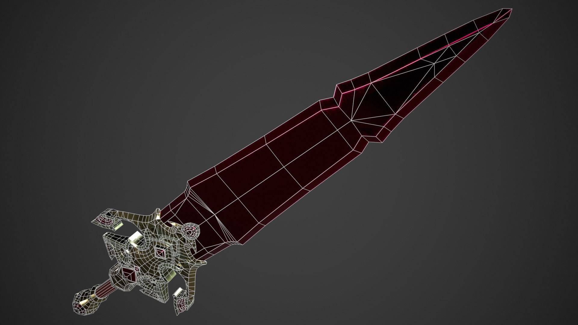 Fantasy Dagger Low-poly 3D model_16