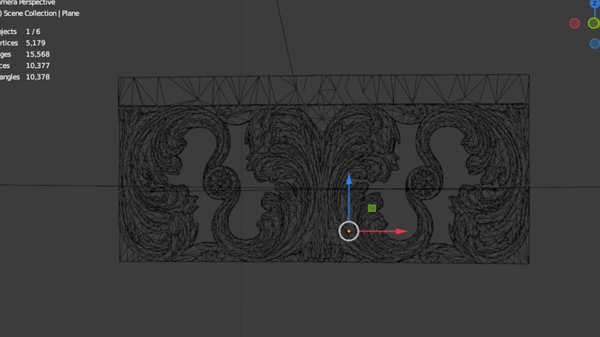 Classic carved decor ornament 348  3D model_6