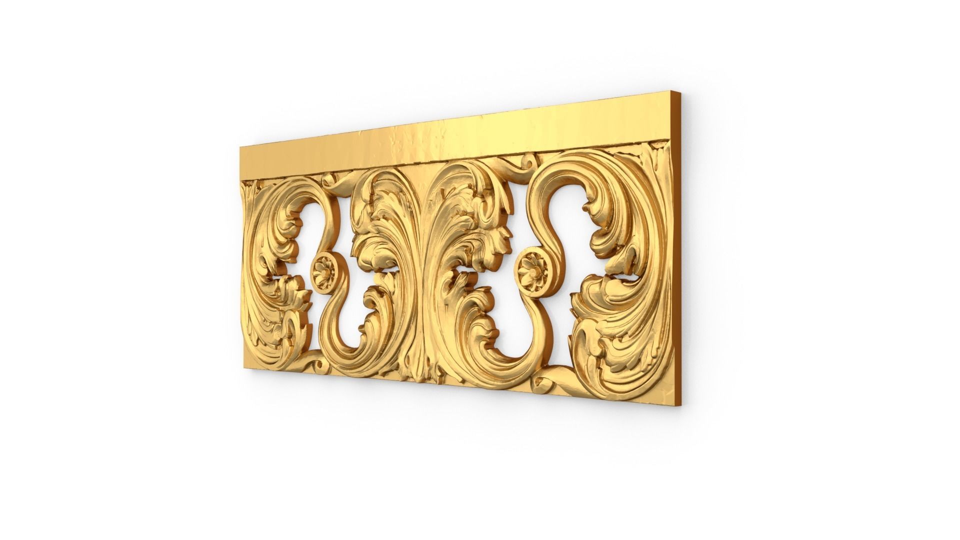 Classic carved decor ornament 348  3D model_2