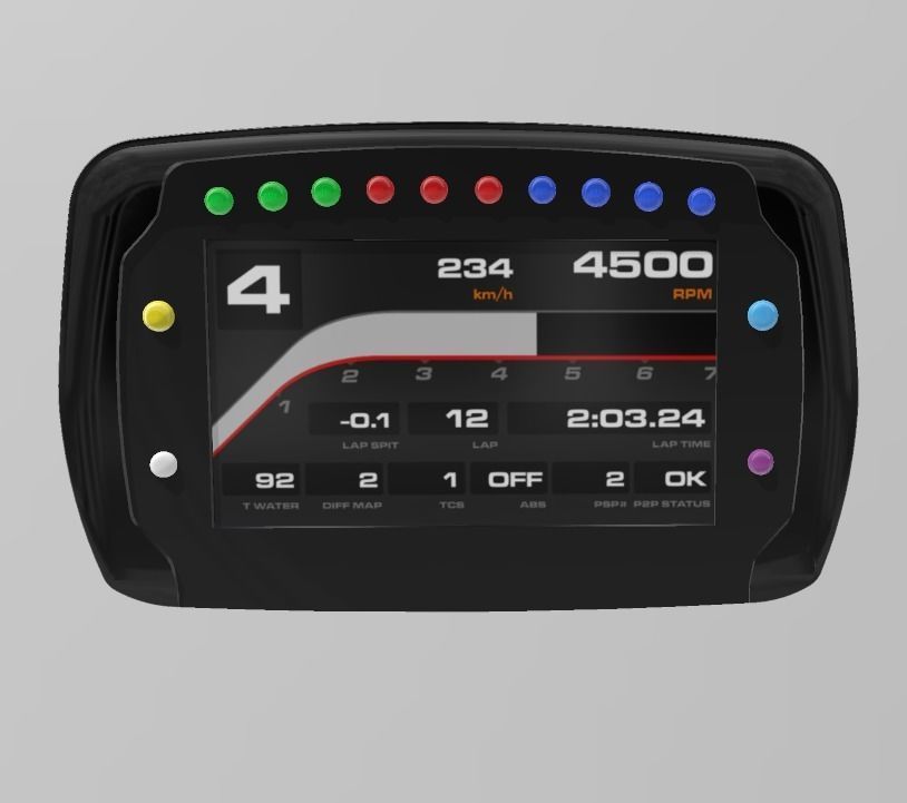 Racing EFI Dash Display for Scale autos and dioramas 3D print model_3