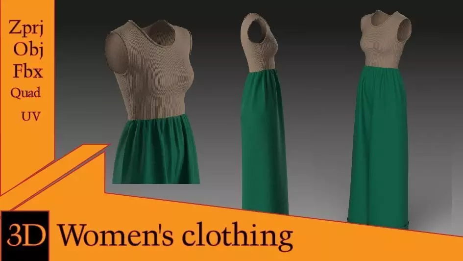 3D womens clothing Free 3D model