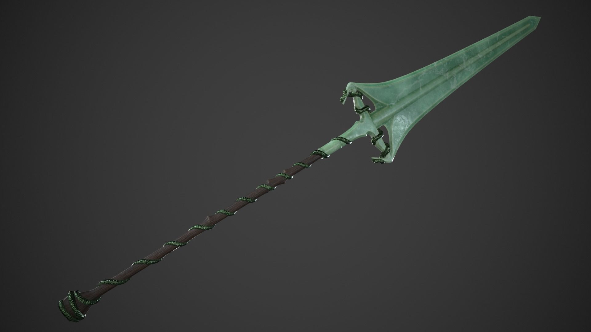 Fantasy Hallberd Low-poly 3D model_8