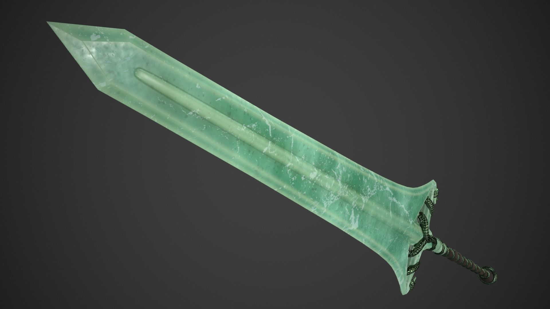 Fantasy Hallberd Low-poly 3D model_12