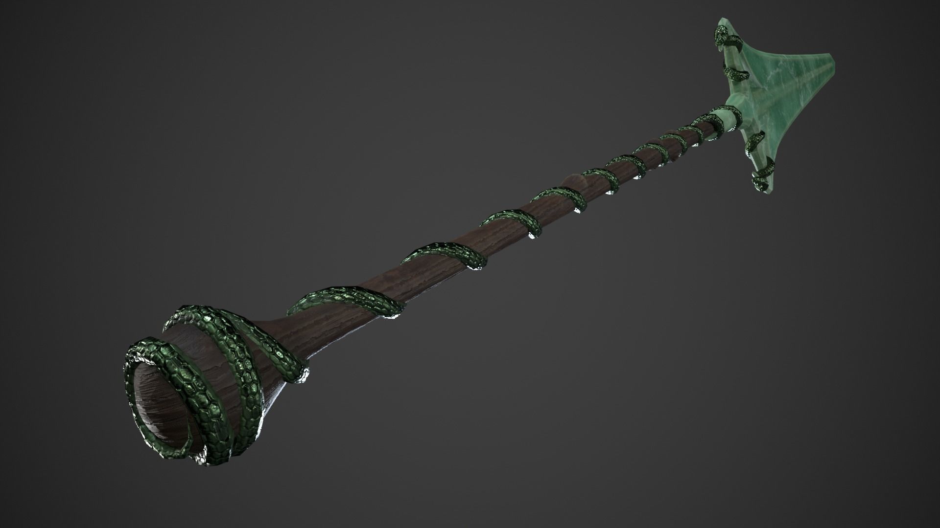 Fantasy Hallberd Low-poly 3D model_7