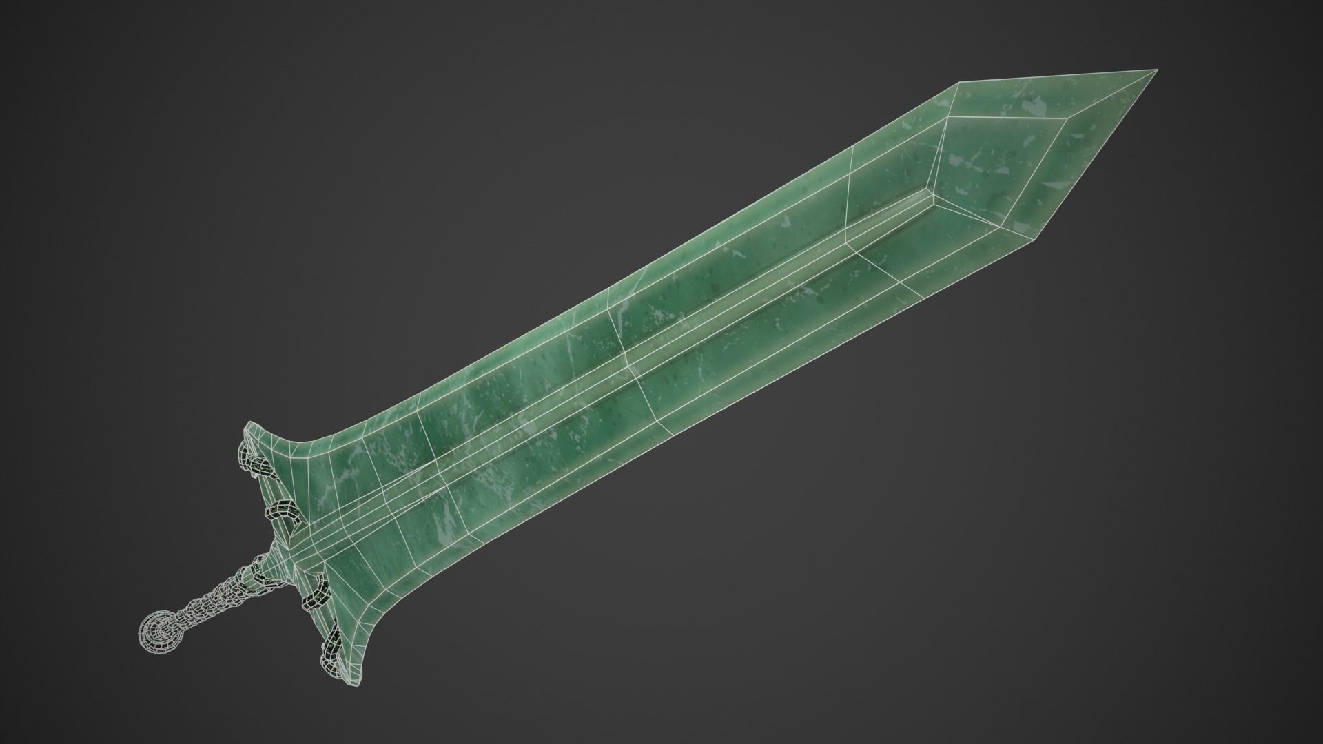 Fantasy Hallberd Low-poly 3D model_17