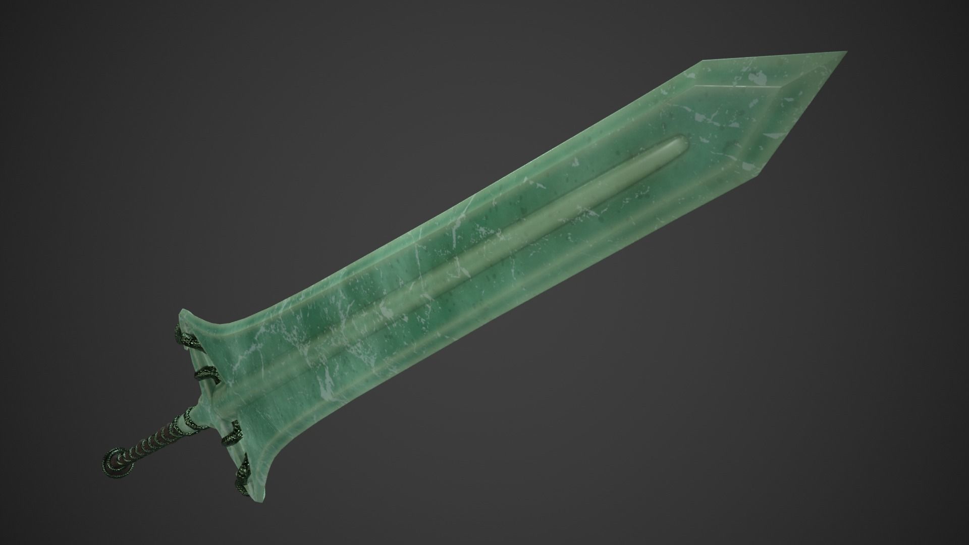 Fantasy Hallberd Low-poly 3D model_9