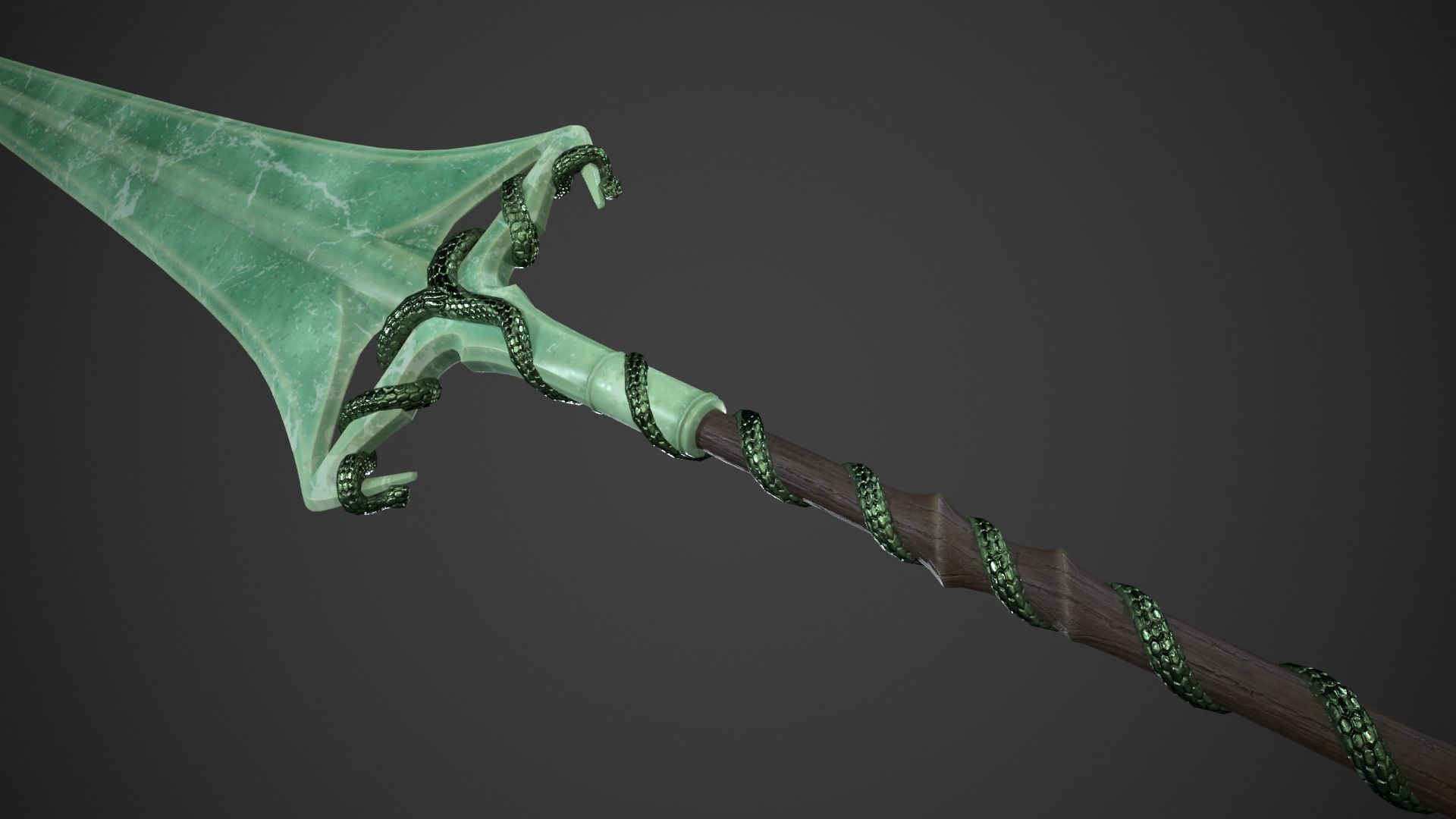 Fantasy Hallberd Low-poly 3D model_11