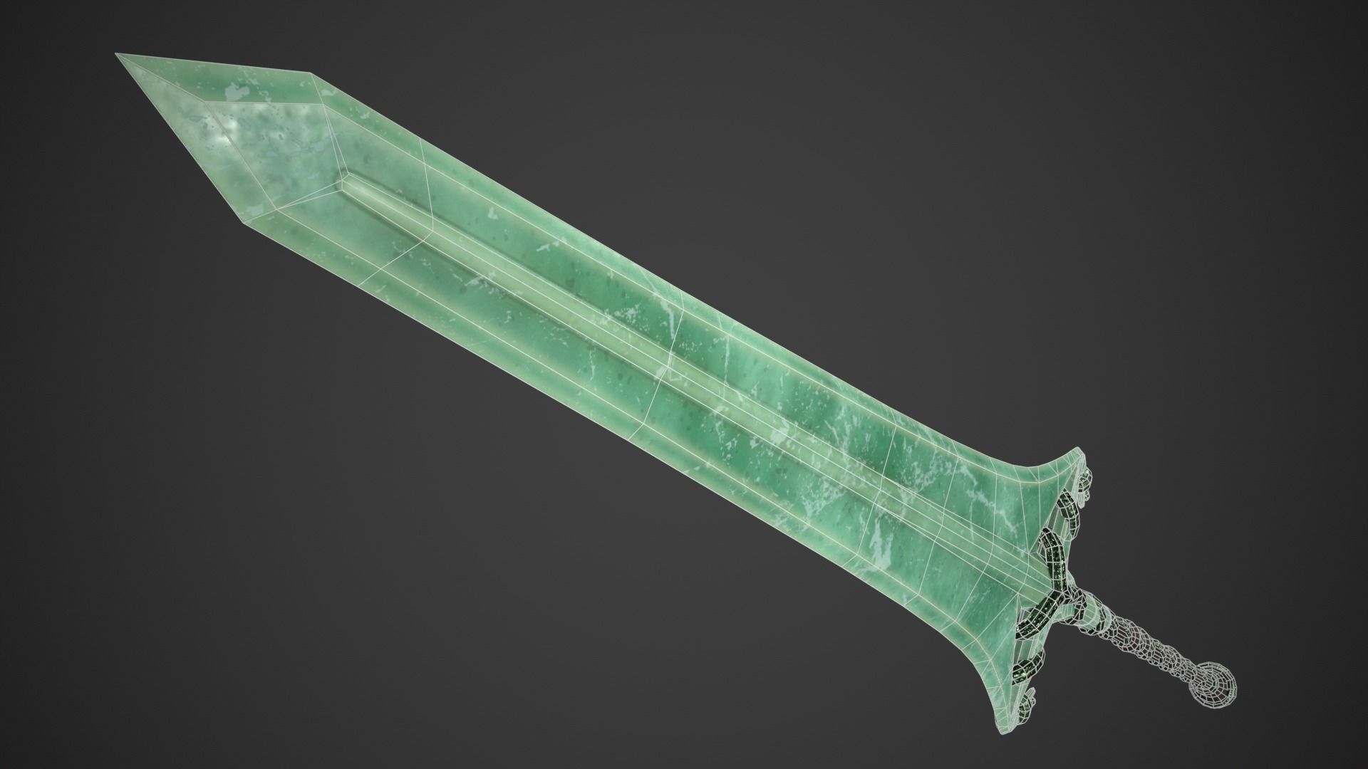 Fantasy Hallberd Low-poly 3D model_20