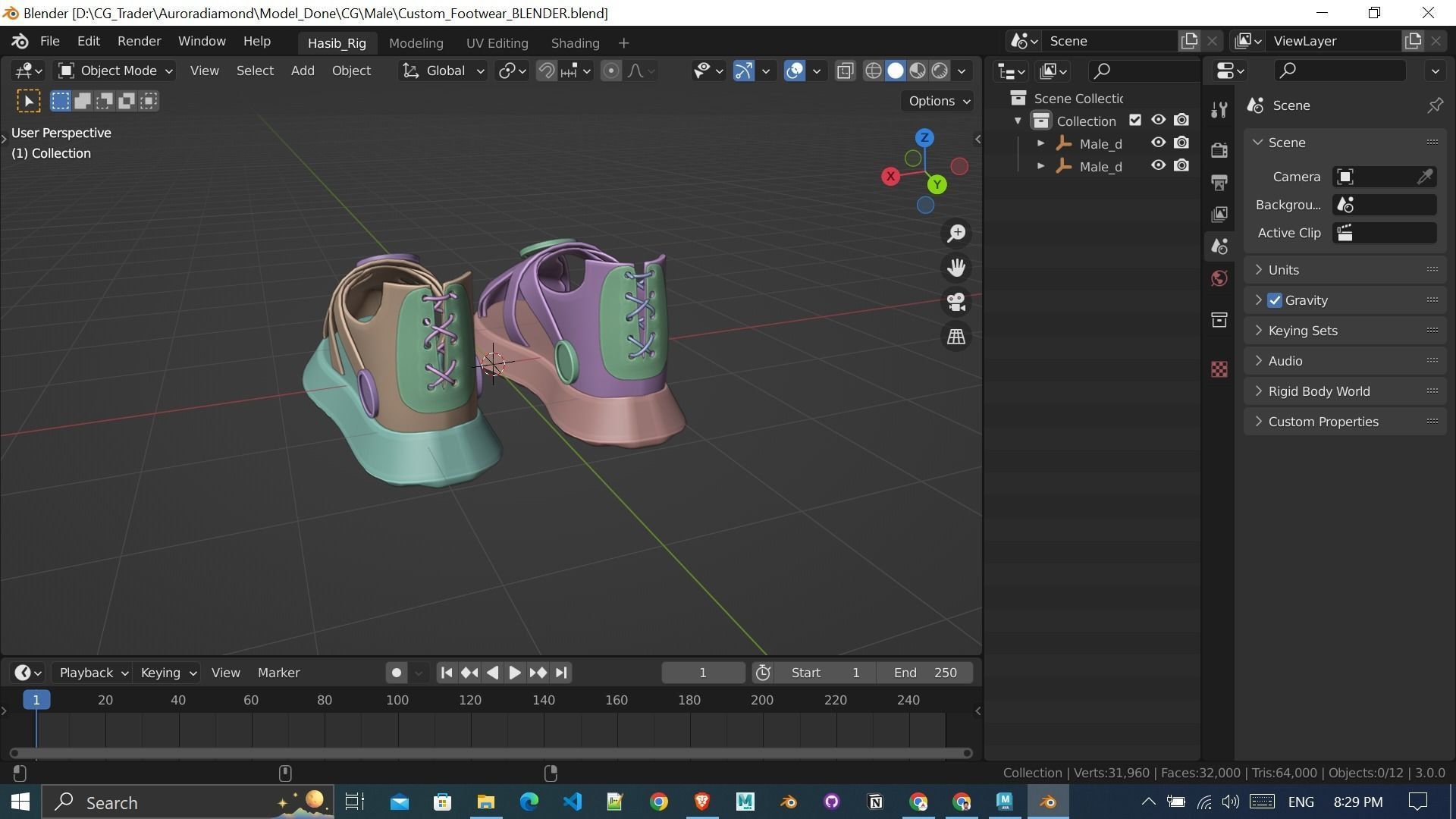 Custom Concept Footwear 3d printing ready Design for male 3D model 3D ...
