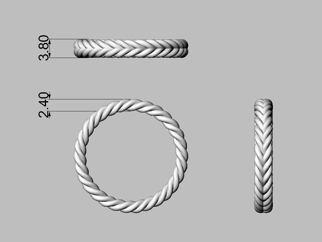 Braided Wedding Band 3D print model_9