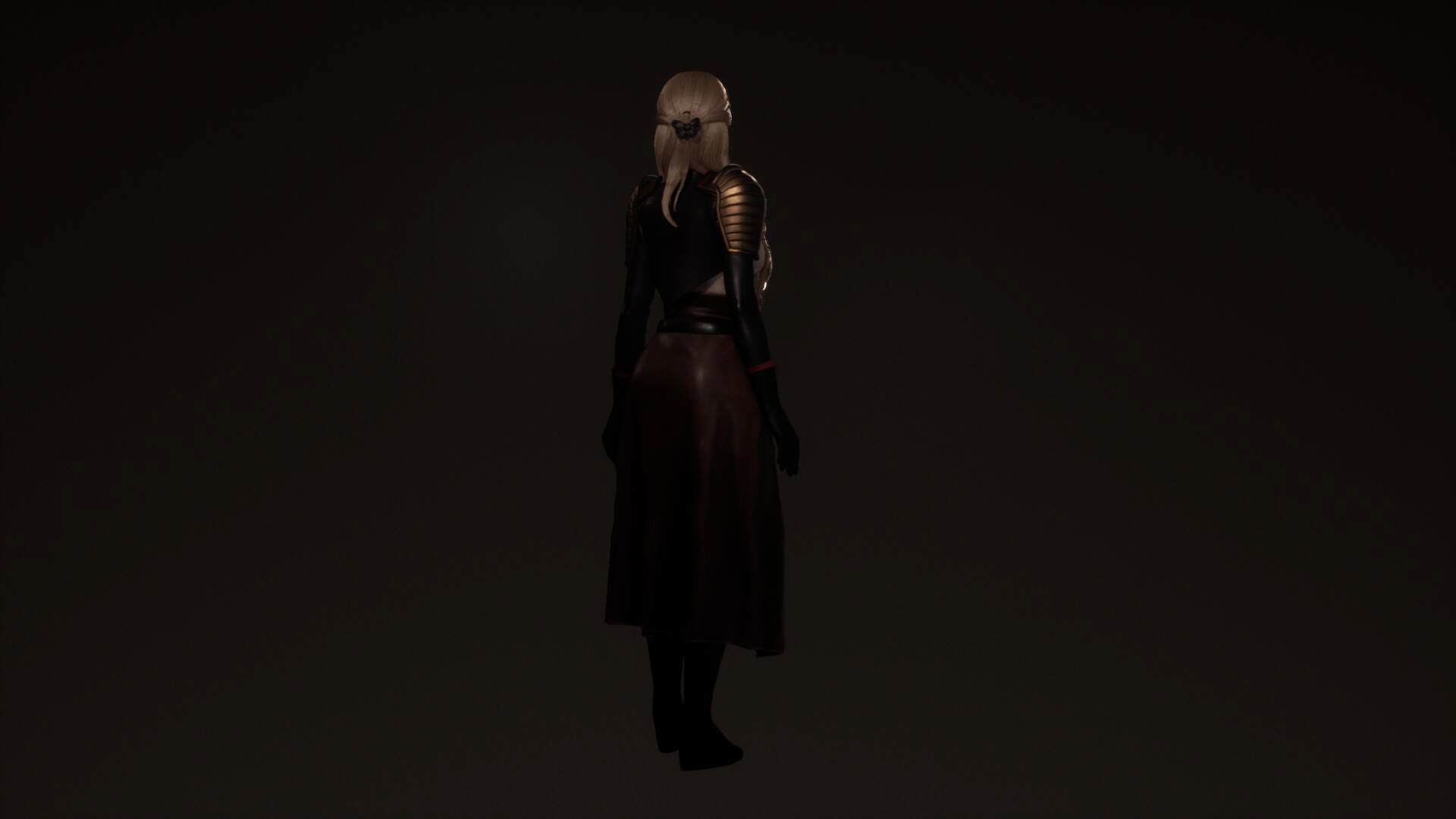 Katana Girl Tia - F2 Customizable Game Character Low-poly 3D model_23