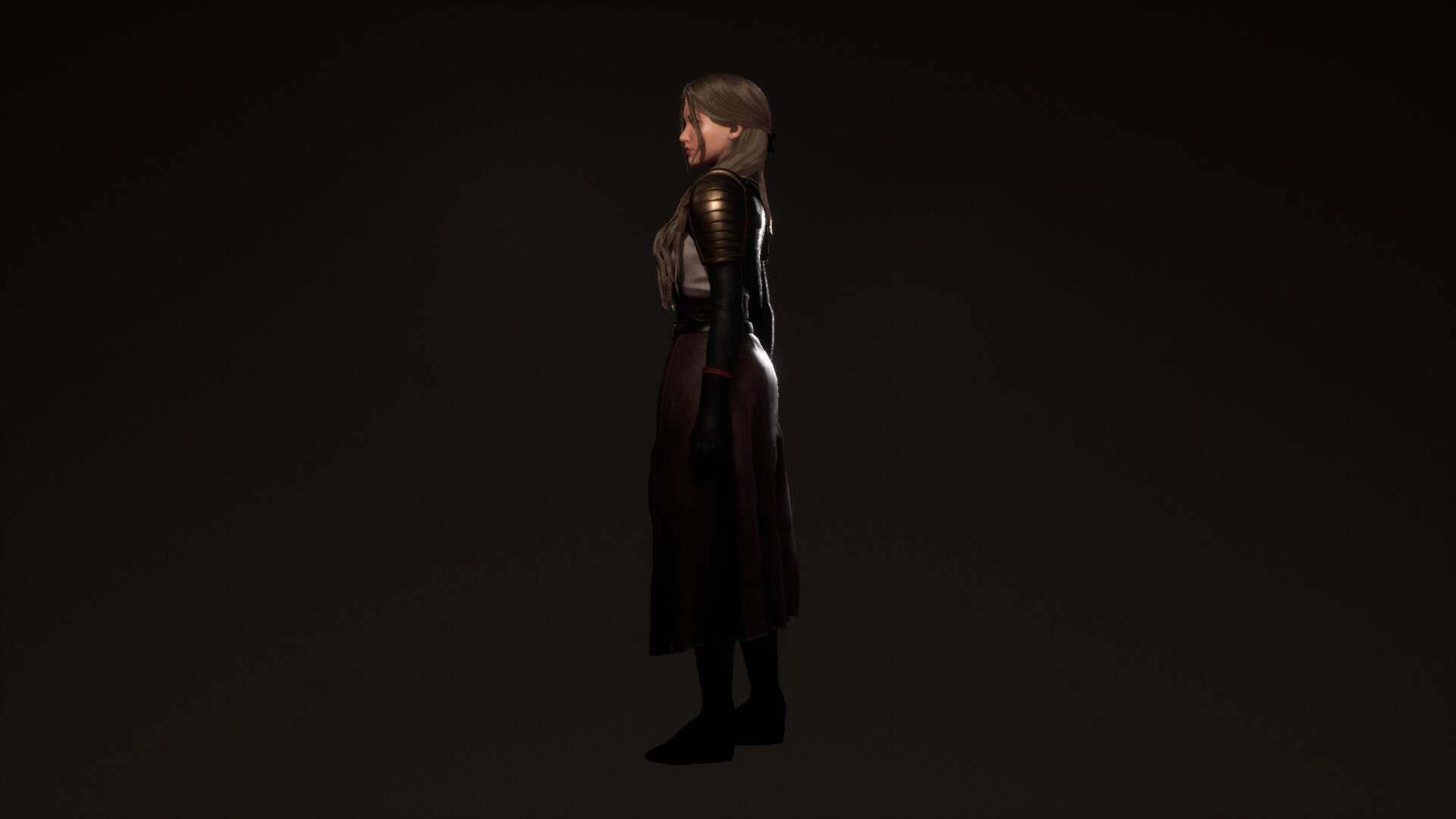 Katana Girl Tia - F2 Customizable Game Character Low-poly 3D model_21