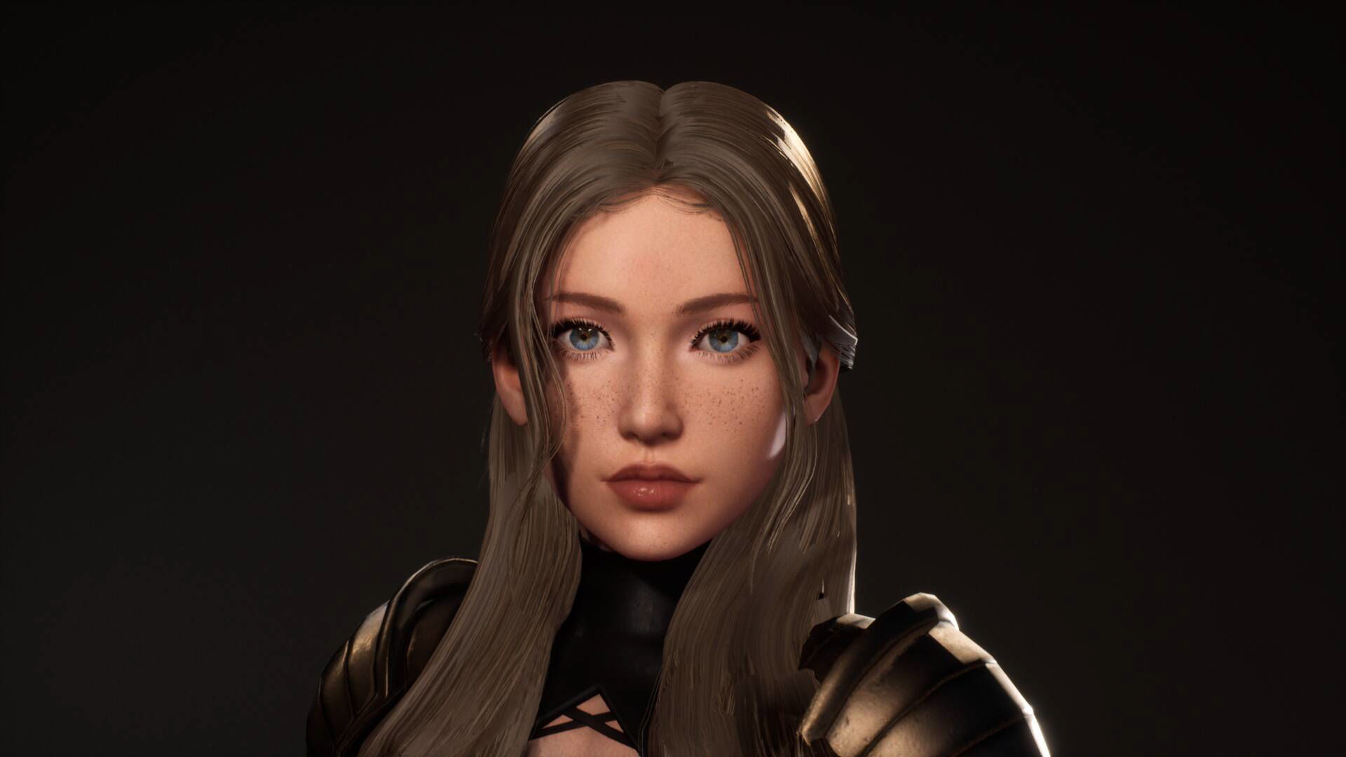 Katana Girl Tia - F2 Customizable Game Character Low-poly 3D model_8