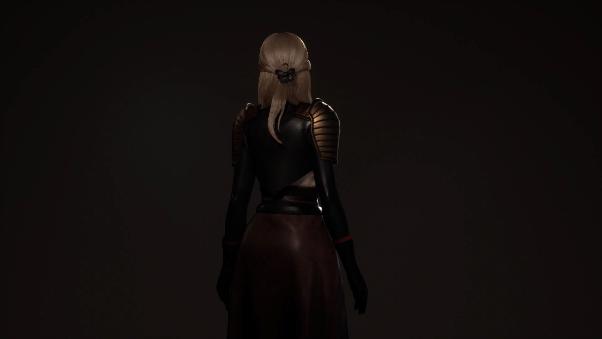 Katana Girl Tia - F2 Customizable Game Character Low-poly 3D model_15