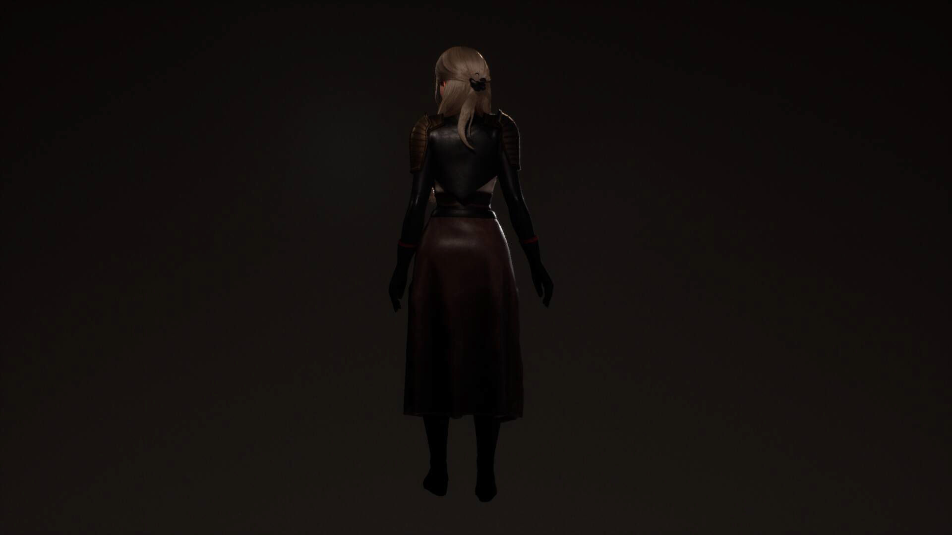 Katana Girl Tia - F2 Customizable Game Character Low-poly 3D model_22