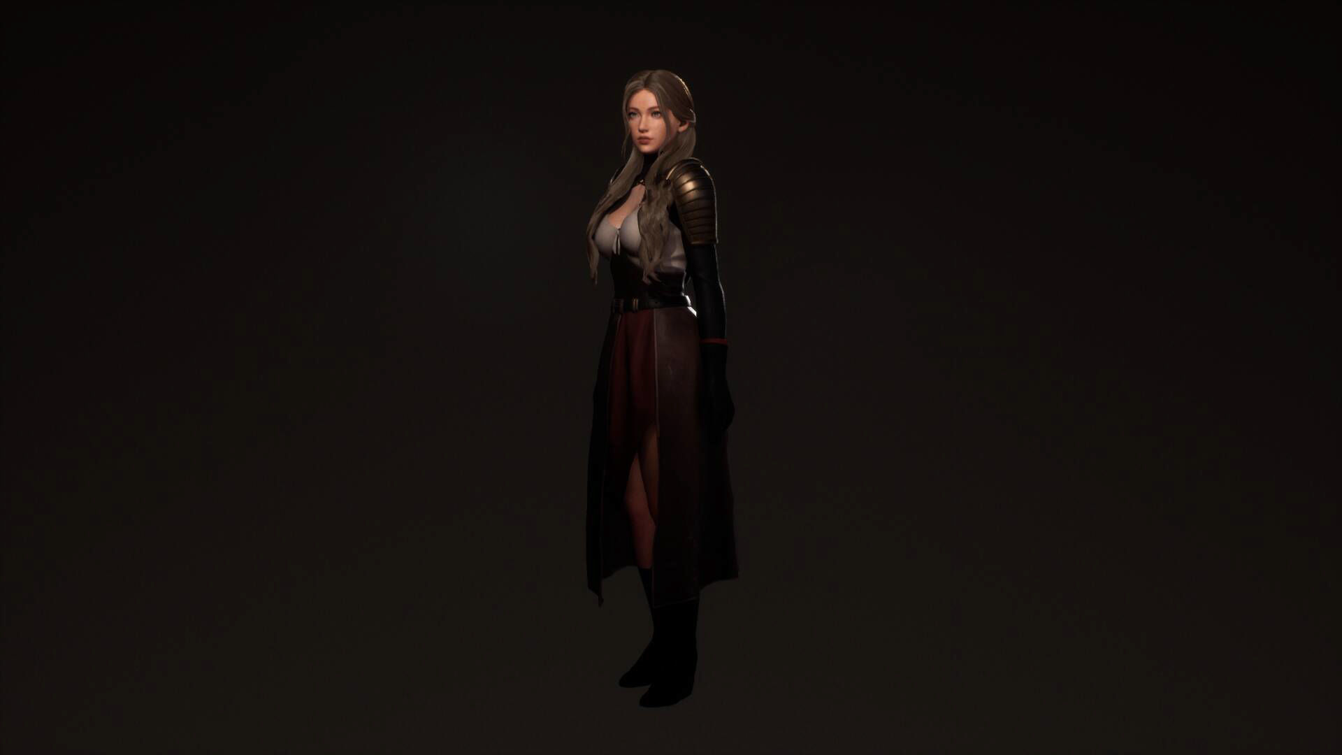 Katana Girl Tia - F2 Customizable Game Character Low-poly 3D model_20