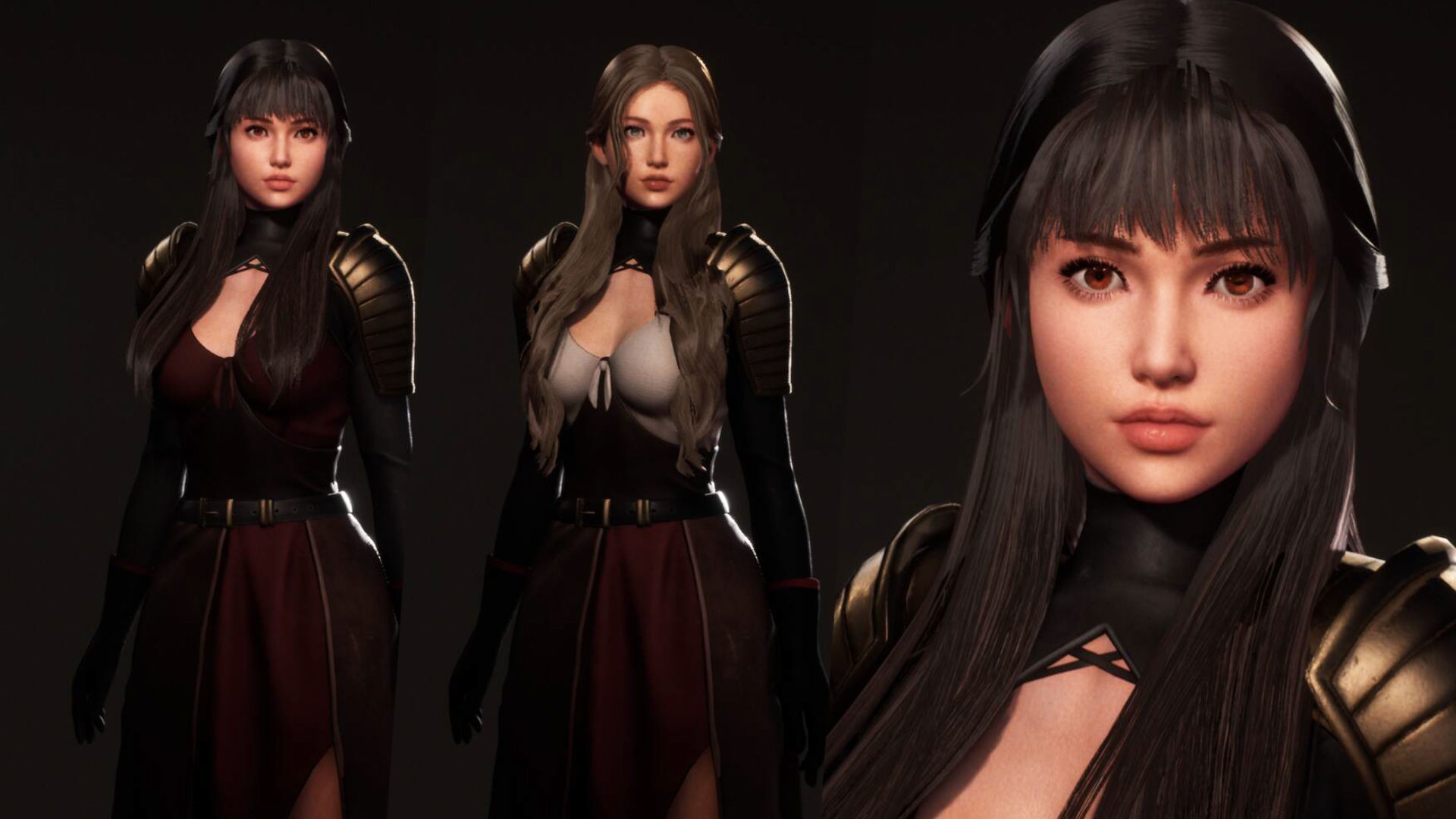 Katana Girl Tia - F2 Customizable Game Character Low-poly 3D model_2