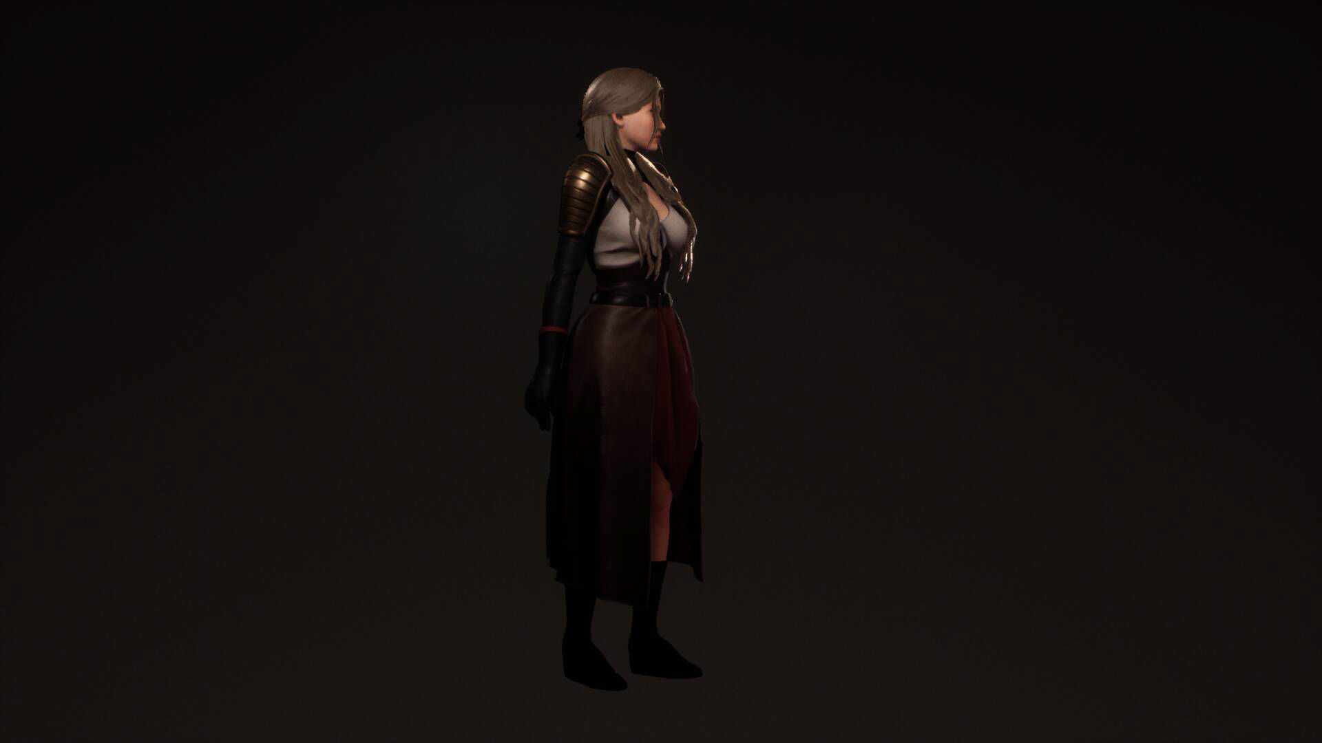 Katana Girl Tia - F2 Customizable Game Character Low-poly 3D model_24