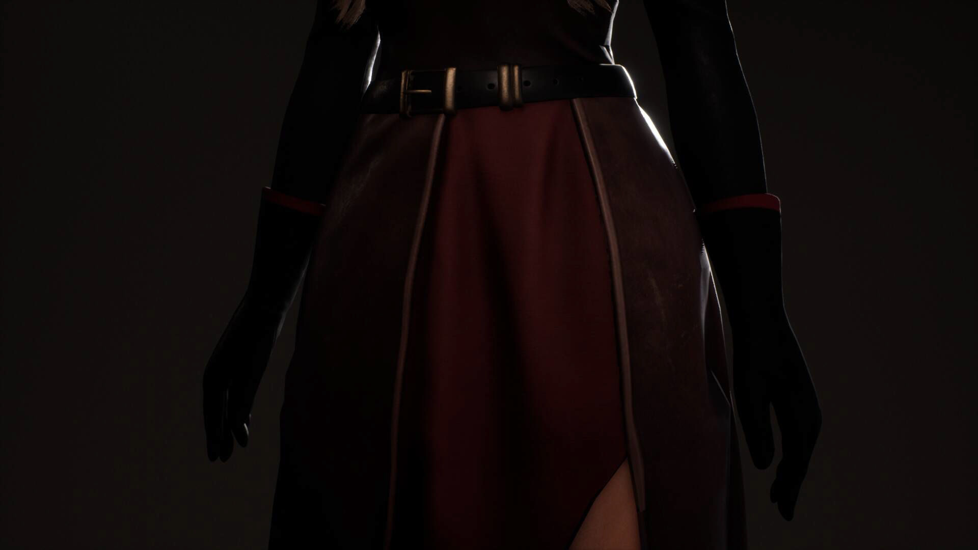 Katana Girl Tia - F2 Customizable Game Character Low-poly 3D model_11