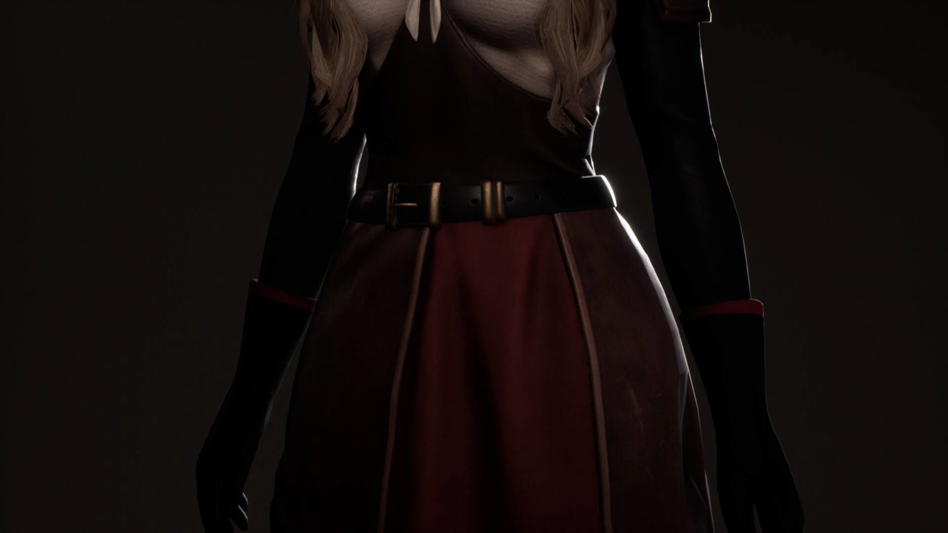 Katana Girl Tia - F2 Customizable Game Character Low-poly 3D model_10