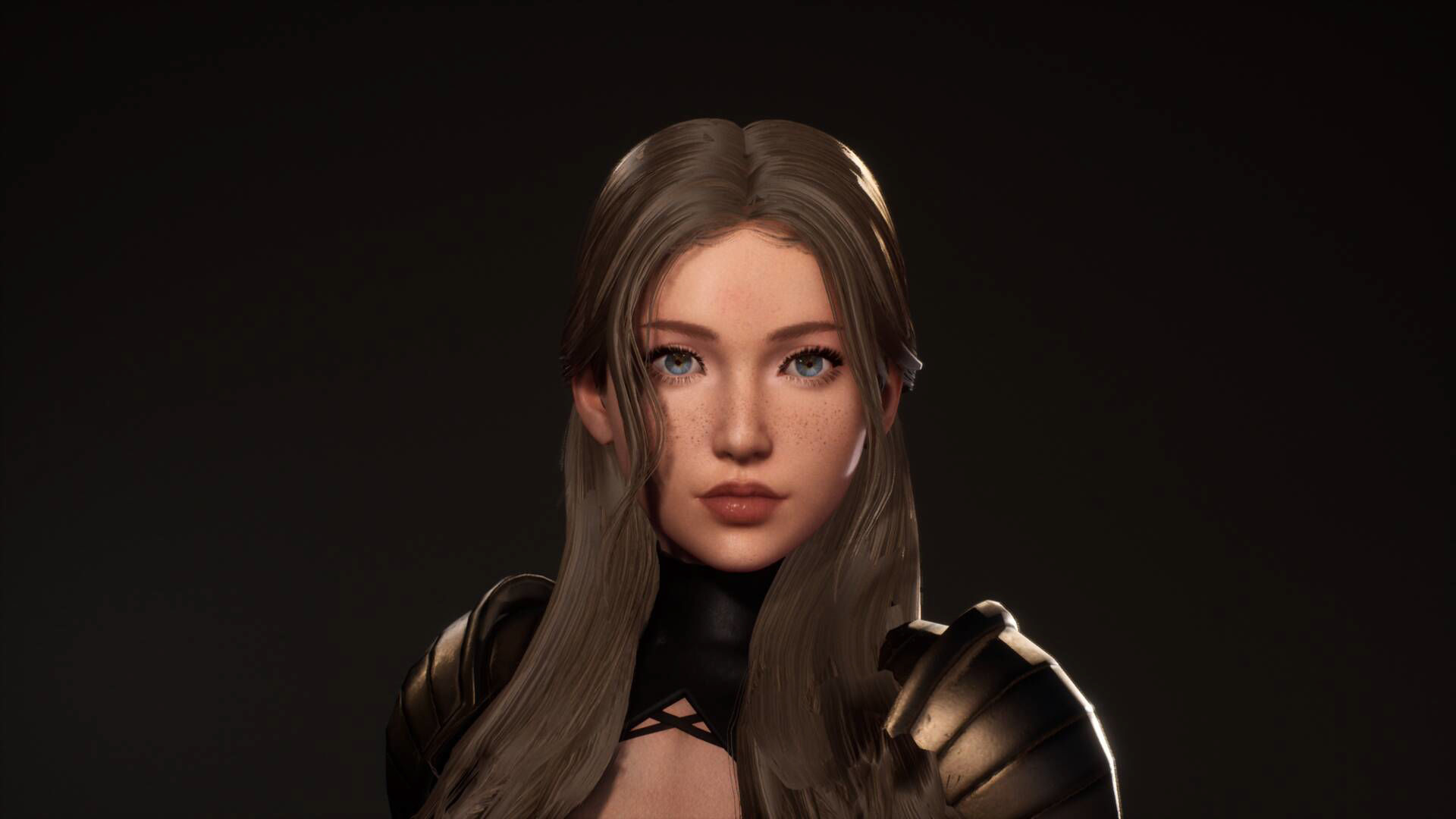 Katana Girl Tia - F2 Customizable Game Character Low-poly 3D model_12