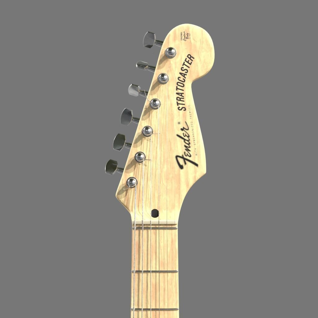 Guitar Fender Stratocaster Black 3D model_3
