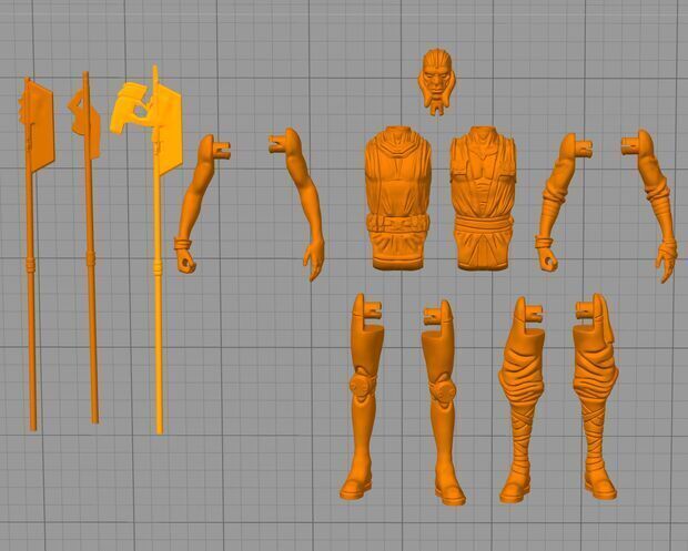 Articulated shydopp speeder and soldiers 3D print model_2