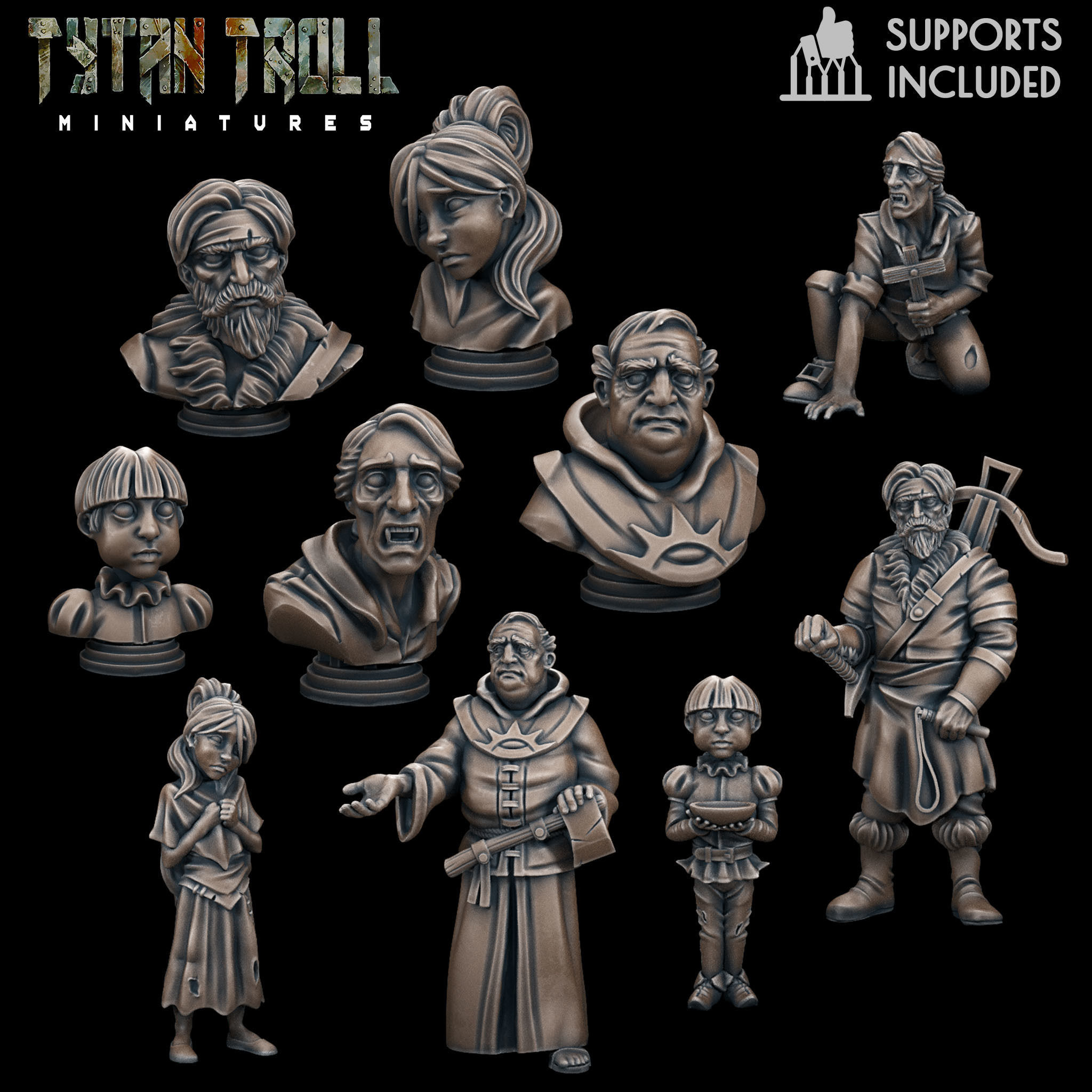 Curse of Strahd 07 Mini Bust Pack - Pre-Supported 3D print model_2