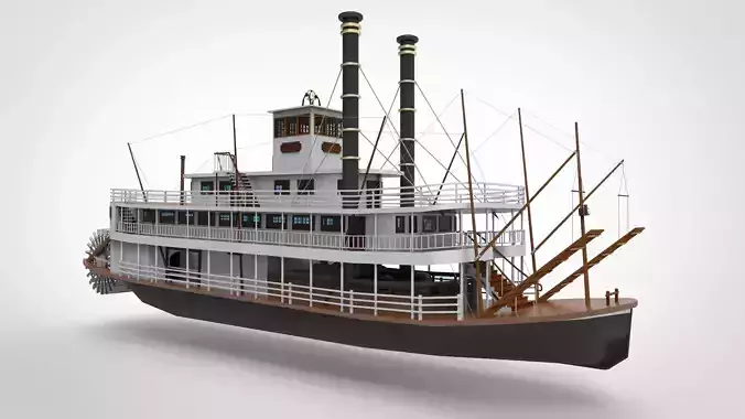 Steam Boiler Paddle Ship 3D model