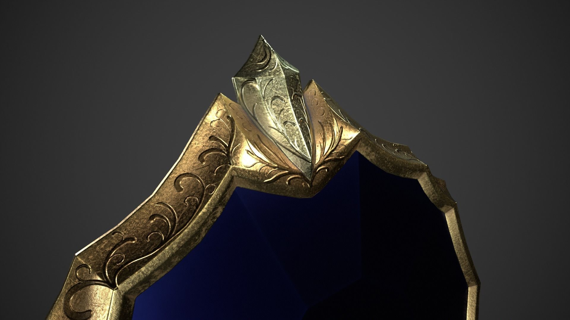 Fantasy Crystal Shield Low-poly 3D model_9