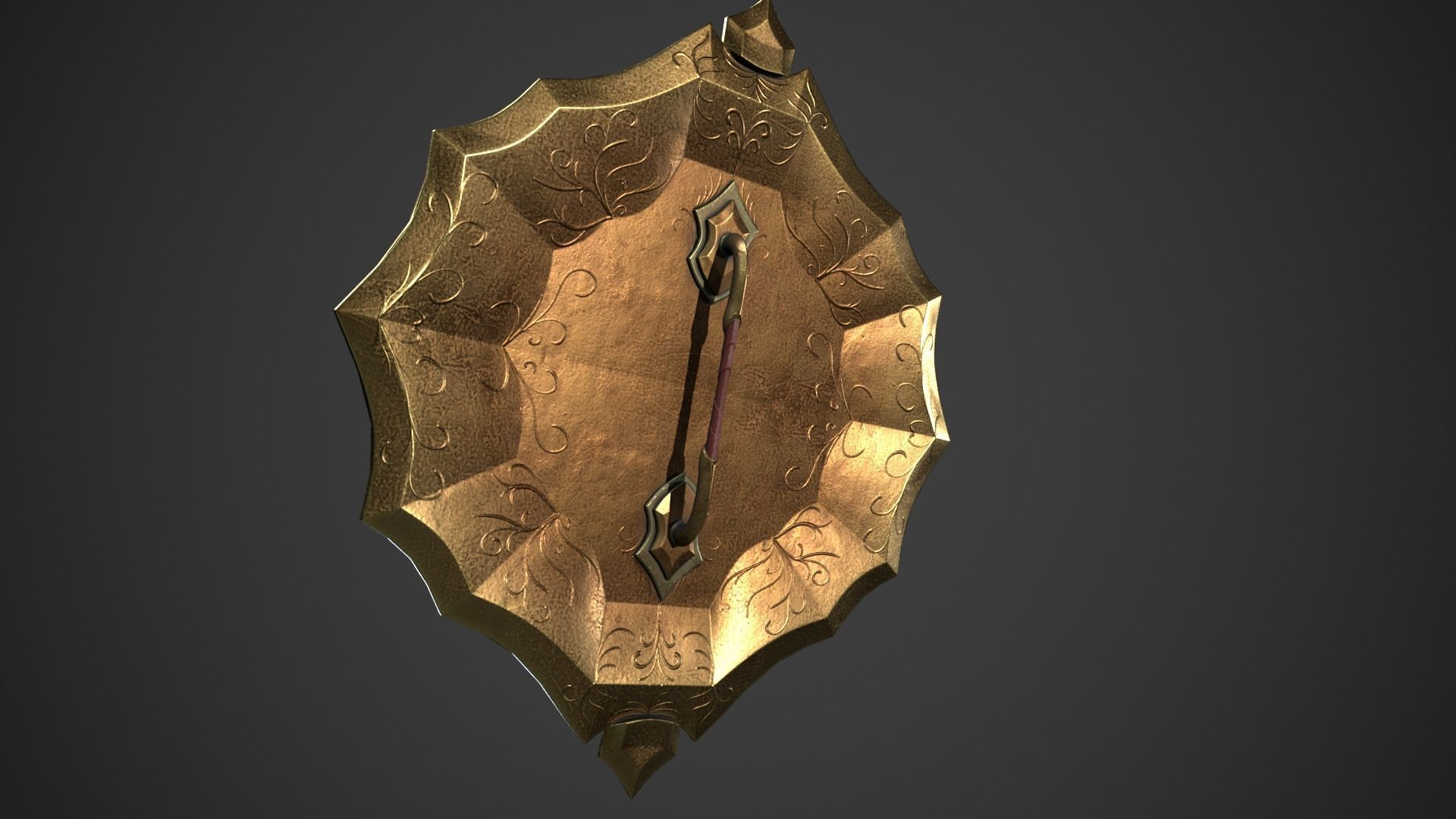 Fantasy Crystal Shield Low-poly 3D model_6