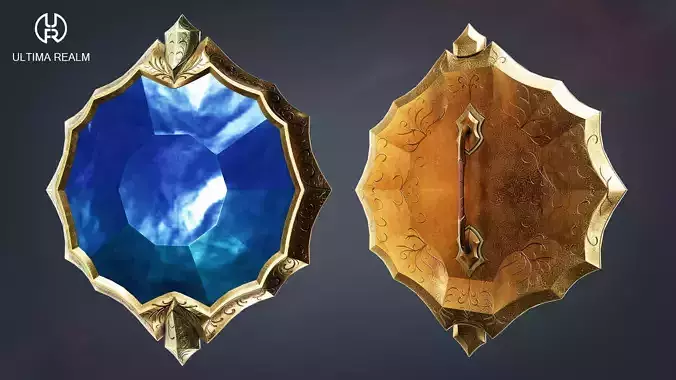 Fantasy Crystal Shield Low-poly 3D model