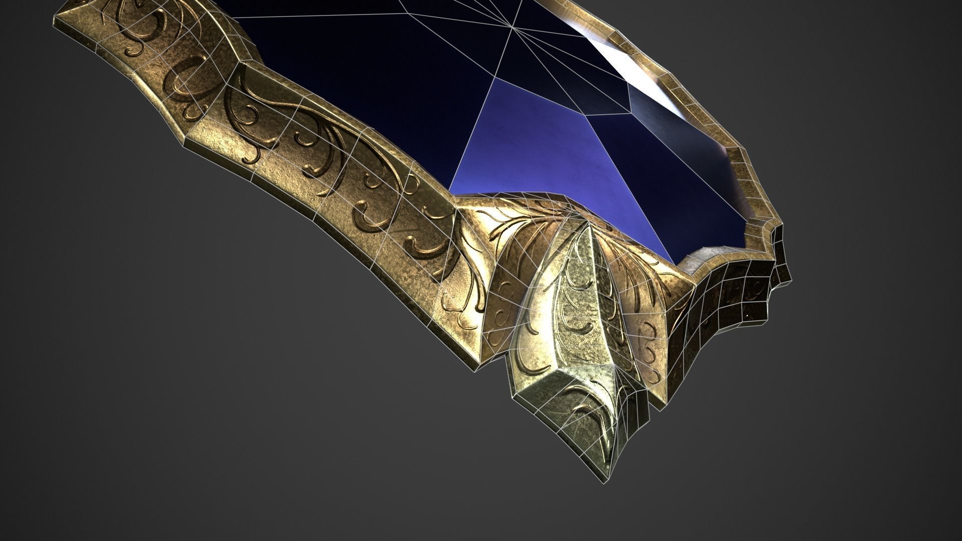 Fantasy Crystal Shield Low-poly 3D model_19